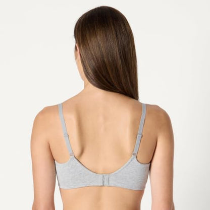 Amazon Essentials Women's Cotton Blend Jersey Support Nursing Bra - color: Grey Heather / White, size: 32B