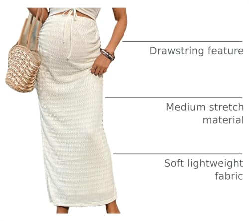 Milumia Women's Maternity 2 Piece Outfits Tank Top Bodycon Maxi Skirt Sets - color: Apricot, size: Medium