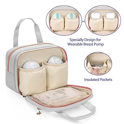 Damero Wearable Breast Pump Bag and Pump Parts Bag with Mat Bundle