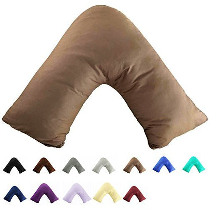 TAOSON Khaki 100% Cotton 300 Thread Count V Shaped Boomerang Pillow Case - color: Khaki