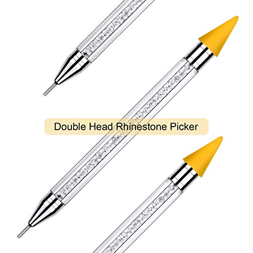 Tatuo 2 Pieces Rhinestone Picker Dotting Pen, Wax Pencil Pen, White - color: White