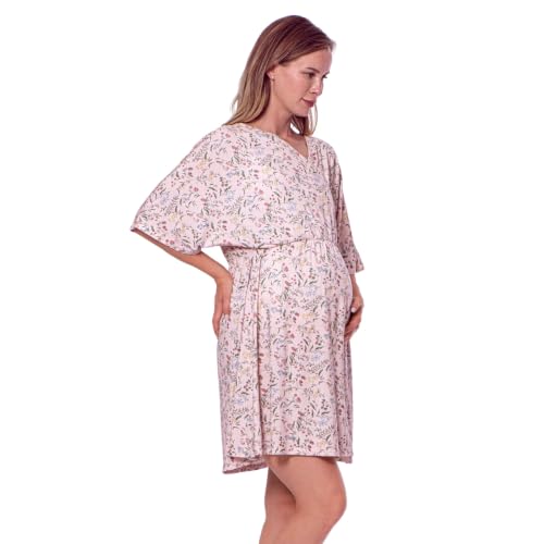 Maternity Dress - Botanical Collection - color: Pink Botanical, size: Large