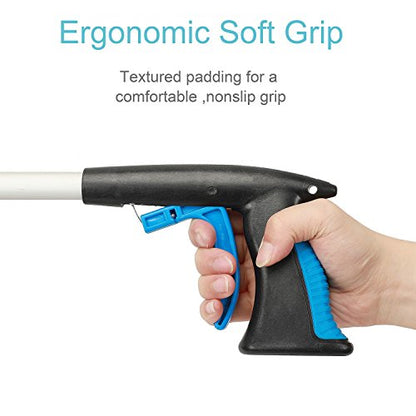 Grabber Reacher Tool for Elderly, 32" Foldable Picker Upper Grabber, Long Handy Mobility Aids, Reaching Assist Tool for Trash Claw Pick up, Litter Picker, Garden Nabber, Arm Extension (Mazarine)