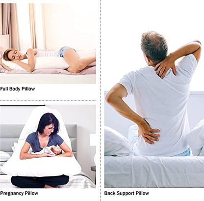 Bluestone Pregnancy Pillow, Body Cushions for Adults, White, 60” x 38”