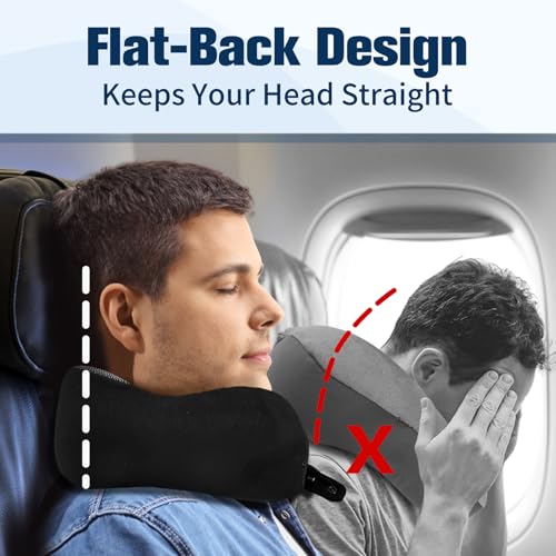 Cirorld Neck Pillow for Traveling, Travel Pillows for Airplanes Pure Black - color: Pure Black