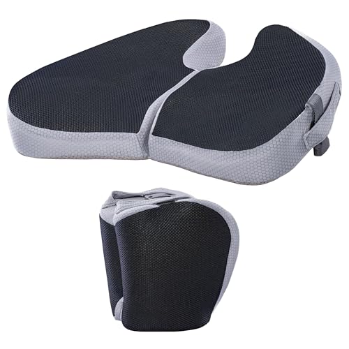 Travel Seat Cushion For Airplane, Small Foldable Hemorrhoid Pillow - color: Dark Gray