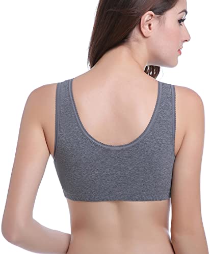 CAKYE 3 Pack Maternity Nursing Sleep Bra Breastfeeding Cotton Bralette - color: Deep Grey/Navy/Pink, size: Small