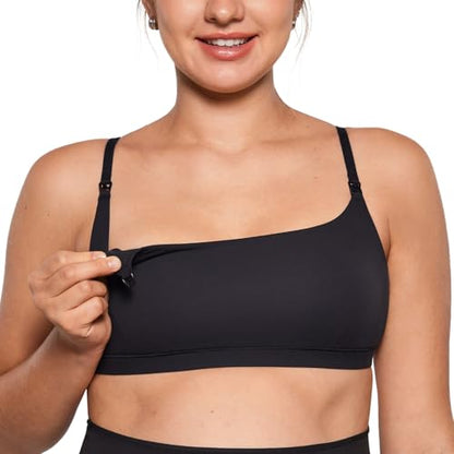 INLYRIC Women's Inbarely Soft Nursing Bras Unlined Bralettes Maternity Bra for Breastfeeding Unpadded Comfy Sleep Seamless - color: Black, size: Large