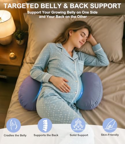 Adjustable Pregnancy Wedge Pillow for Belly & Back Support, Compact Design - color: Dark Blue