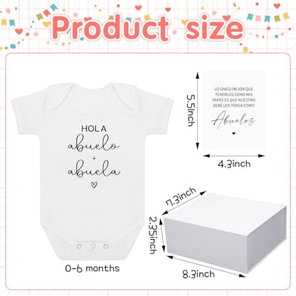 Shyyween 4 Pcs Hola Abuelos Pregnancy Announcement Reveal Set for Abuelos - style: Abuelos