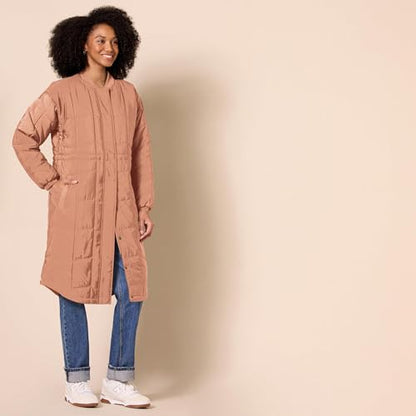 Amazon Essentials Women's Oversized Quilted Coat (Available in Plus Size) - color: Light Brown, size: 5X