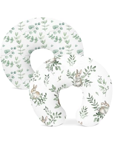 Nursing Pillow Covers 2 Pack, Stretchy Breastfeeding Pillow Covers for Baby - color: Bunny Meadow