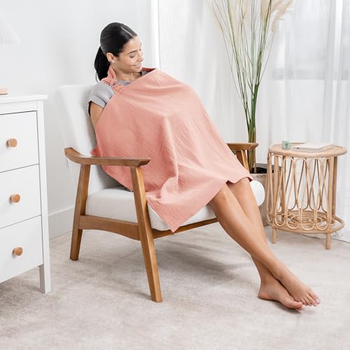 Comfy Cubs Muslin Nursing Cover - Muslin Breastfeeding Cover Bold Blush - color: Bold Blush
