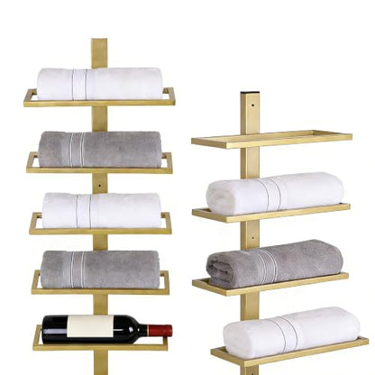 5-Pack 59inch Bar Liquor Bottle Display Shelf Holds 60 Bottles Wall Mount Wine Rack Wine Storage Organizer Display Holder for Kitchen Home Bar Cafe