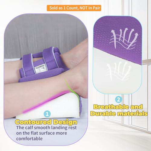 3D Heel Protector Bed Sore Pillow Cushion for Pressure Purple 1piece - color: Purple