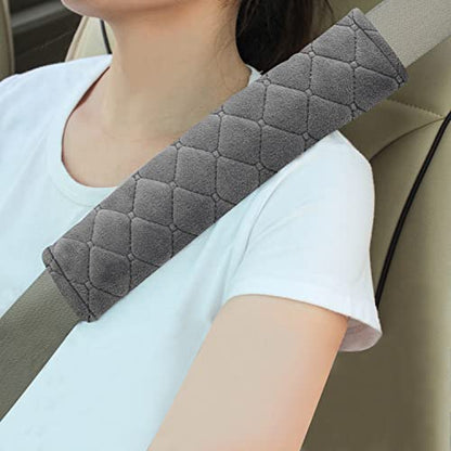 Amooca 2 Pack Seat Belt Covers Soft Shoulder Pad for Cars & Backpack - color: C: Dark Gray