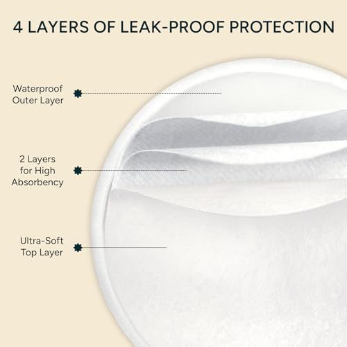 Nintara Baby Reusable Nursing Pads – Pack of 10 with Laundry Bag - size: Pack of 10