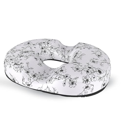 Donut Pillow for Hemorrhoids Seat Cushion for Tailbone Pain Relief - color: Chinoiserie Flower