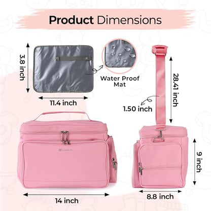 Breast Pump Bag Fit for Spectra S1 and S2, Pumping Bag with Milk Packs - color: Pink