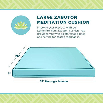 Bean Products Large Zabuton Meditation Cushion, Cotton Filled - Earth - color: Earth, size: Premium 32x26x3