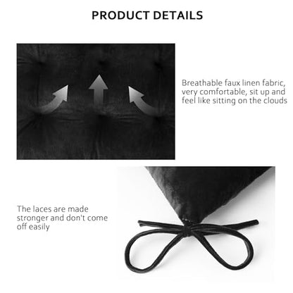 ELFJOY Rocking Chair Cushions Tufted High Back and Seat Cushion Black - color: Black