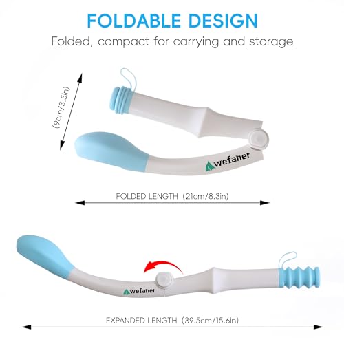 Wefaner Foldable Toilet Aid, 15.6“ Long Comfort Wipe Wand