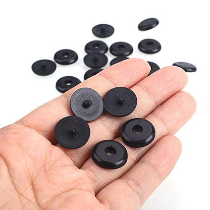 Y-Axis Seat Belt Button Buckle Clip Stop - Universal Fit Stopper Kit (Black + Beige + Grey, 18 Sets)