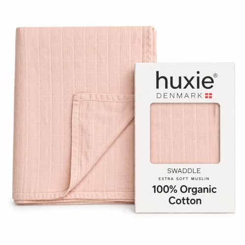 Swaddle Blanket, 100% Organic Cotton Muslin, 47"x47" Newborn - color: Blush