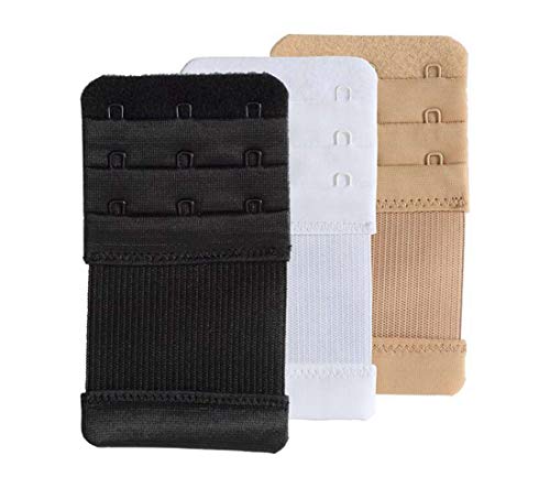 SAMGU Women's Bra Extenders 2 Hook/3 Hook/4 Hook/5 Hook/6 Hook Soft Stretchy - color: White,black and Skin Color