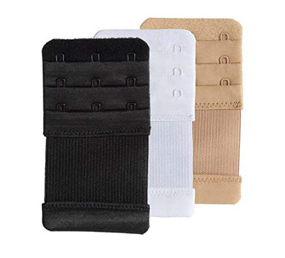 SAMGU Women's Bra Extenders 2 Hook/3 Hook/4 Hook/5 Hook/6 Hook Soft Stretchy - color: White,black and Skin Color
