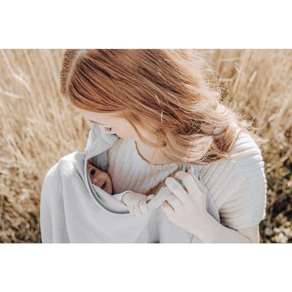 Konssy Muslin Nursing Cover Up for Breastfeeding with Rigid Hoop - color: Grey