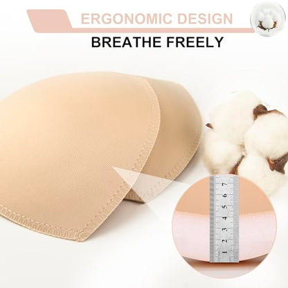 3 Pairs Bra Pads Inserts Push up, Breathable Breast Enhancers Inserts for Sport Bra, Sew in Bra Cups for Dresses - size: C/D/E