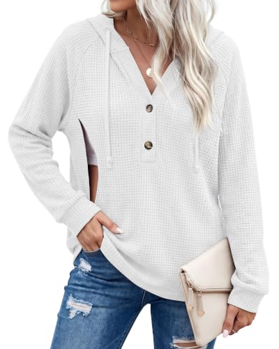 Neer Women's Nursing Hoodies Breastfeeding Shirts - color: White, size: X-Large