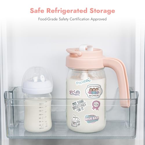 Papablic Breast Milk Pitcher, Formula & Baby Feeding Container, Pink - color: Pink