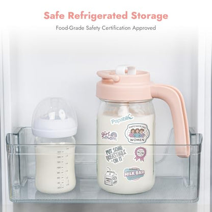 Papablic Breast Milk Pitcher, Formula & Baby Feeding Container, Pink - color: Pink