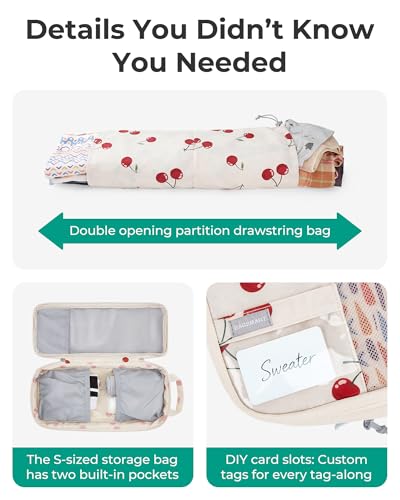 BAGSMART Compression Packing Cubes for Travel Essentials - color: Cherry Pop, size: Set of 6