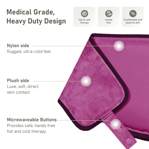 Flexible Neck Ice Pack Wrap 8" x 23", Soft Gel, Hands-Free - color: Purple