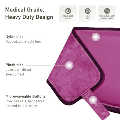Flexible Neck Ice Pack Wrap 8" x 23", Soft Gel, Hands-Free - color: Purple