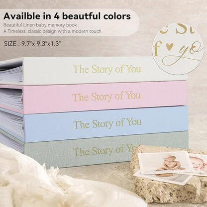 1DOT2 Timeless First 5 Years Keepsake Baby Memory Book for Boy or Girl - color: Beige