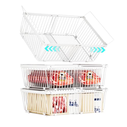 Large Freezer Organizer Bins for 10 to 20 Cu.Ft,3 Pack , Leak-Proof Bottom
