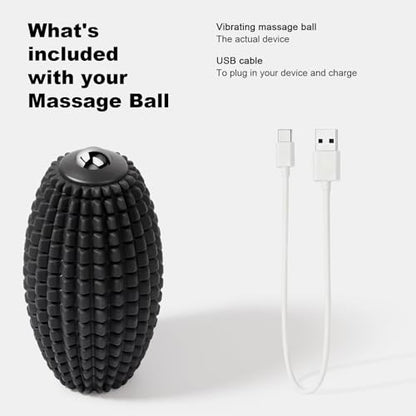 HODEMI Vibrating Massage Ball Roller with Rolling Head, 3 Speeds, Black - color: Black