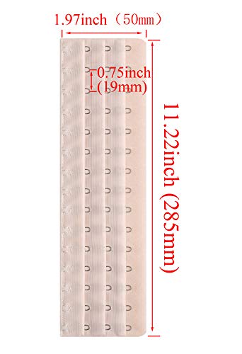 Corset Bra Extender 7-18 Hook 3/4 Inch Spacing - color: 2pcs:15hook/Light Beige&black