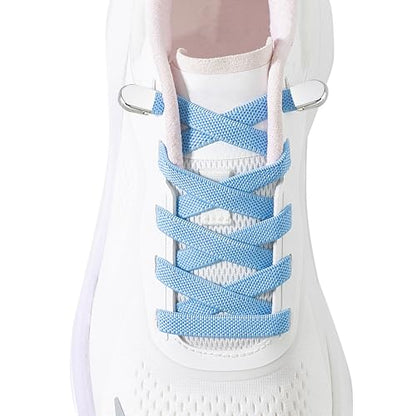 Elastic No Tie Shoe Laces for Kids and Adults Sneakers, Stretch Flat Tieless Shoelaces - color: Sky Blue