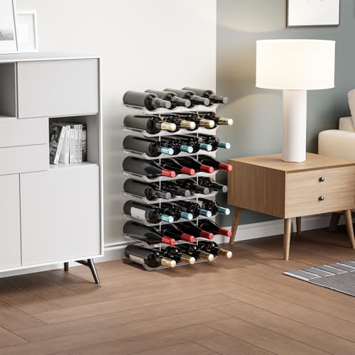 Yieach 2 Tier Stackable Wine Racks Countertop,Sturdy and Durable Wine Rack Free Standing Floor for Inside Cabinet,Clear Water Bottle Organizer and Wine Storage Racks Holder for Pantry,Table,Kitchen - size: 2 Pack-Hold 8 Bottle
