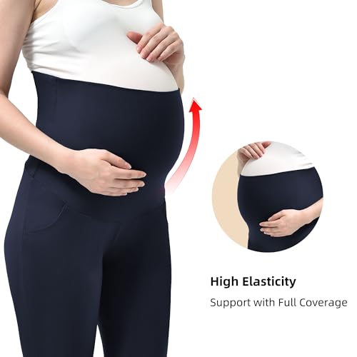 Stanpetix Maternity Joggers for Women Pregnancy Sweatpants - color: Navy, size: Large
