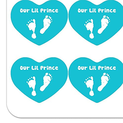 Personalized Custom 1 Line Baby Feet on Blue Shower Heart Shaped Planner - color: Opaque