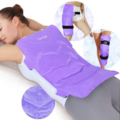 REVIX Extra-Large Back Ice Pack, Reusable Cold Packs for Full Back Relief - color: Purple