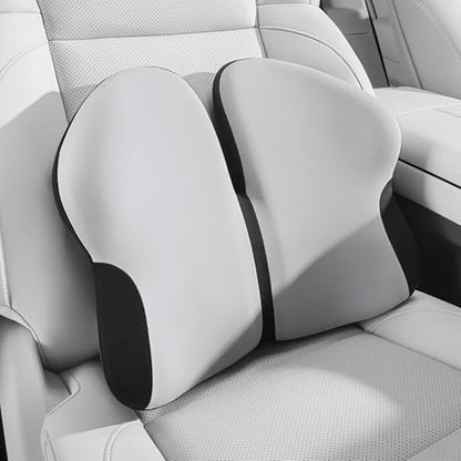 BEBAS Ergonomic Memory Foam Lumbar Support Pillow for Car & Office Chair - color: Gray