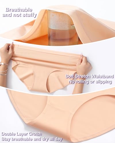 Annenmy High Waisted Panties Women's Cotton Underwear Full Coverage Briefs Soft Breathable Stretch Briefs Regular & Plus Size - color: Multicolor-b, size: Large