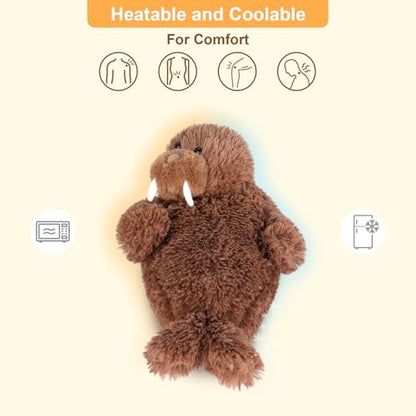SuzziPals Walrus Stuffed Animal, Microwavable Heating Pad for Stress Relief - style: Walrus